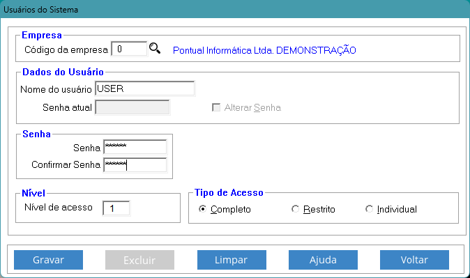 Tela de Cadastro de Usuários